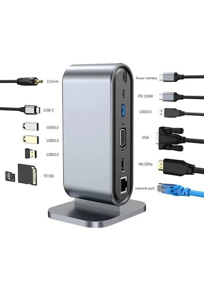 Type-c Support 4 K 12 In 1 Dock Model Pd Station Çoklayıcı Dönüştürücü Çevirici 12'si 1 Arada Dock, Hdmı 4k, 100mbps Ethernet, 3 X Usb-a 3.0 Ve 100w Usb Type-c Support 4 K 12 In 1 Dock Model Pd Station Çoklayıcı Dönüştürücü Çevirici 12'si 1 Arada Dock, Hdmı 4k, 100mbps Ethernet, 3 X Usb-a 3.0 Ve 100w Usb