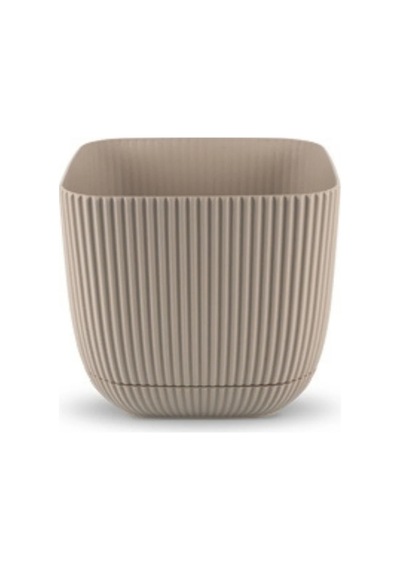 Mercan Kare Saksı No:2 0,67 Lt. 11 X 11 X 9,5 Cm Bej