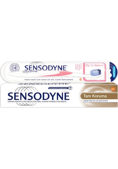 Sensodyne Tam Koruma Diş Macunu 75ml + Diş Eti Bakımı Fırça Seti