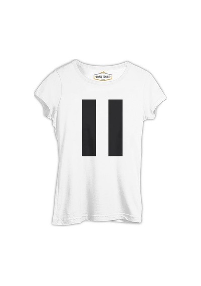 Pause By Lines Beyaz Kadın Tshirt 001