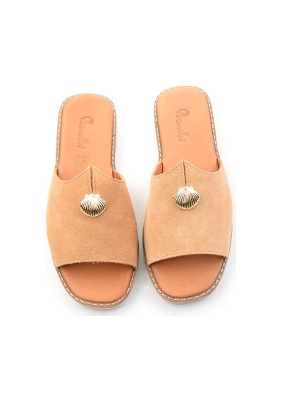 Bambi Camel Hakiki Deri Kadın Terlik K04331145802