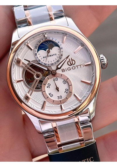 Bigotti Otomatik Ve Kurmalı Çelik Karatma Ve Renk Atma Yapmaz 5 Atm Erkek Kol Saati Ebg.10683.5 Rose Gold - Gümüş Bigotti Otomatik Ve Kurmalı Çelik Karatma Ve Renk Atma Yapmaz 5 Atm Erkek Kol Saati Ebg.10683.5 Rose Gold - Gümüş