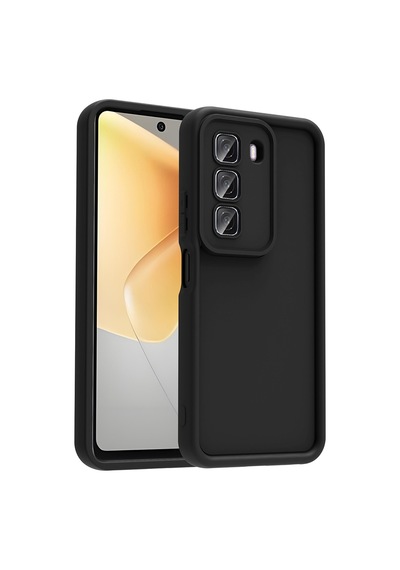 Zore İnfinix Hot 50 4g Kılıf Kamera Korumalı Omsy Ananas Kapak - Siyah