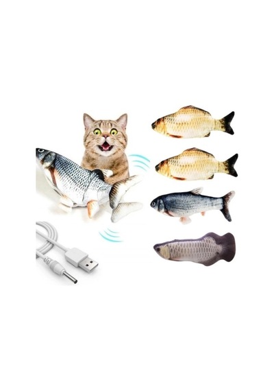 30 Cm Kullanıma Uygun Hareketli Balık Kedi Oyuncağı Şarjlı