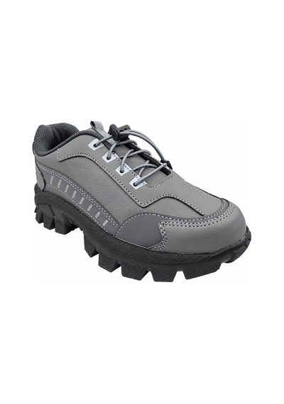 Promax Çocuk Gri Outdoor Lastikli Pratik Bağcık Sistemli Kalın Tabanlı Bot