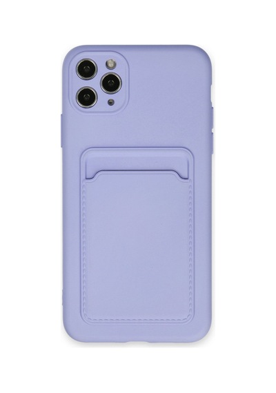 Apple Uyumlu iPhone 11 Pro Max Uyumlu Kılıf Kelvin Kartvizitli Silikon - Lila