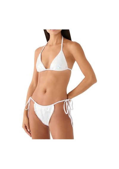 Oceanus Işıltılı Bikini Üstü Beyaz