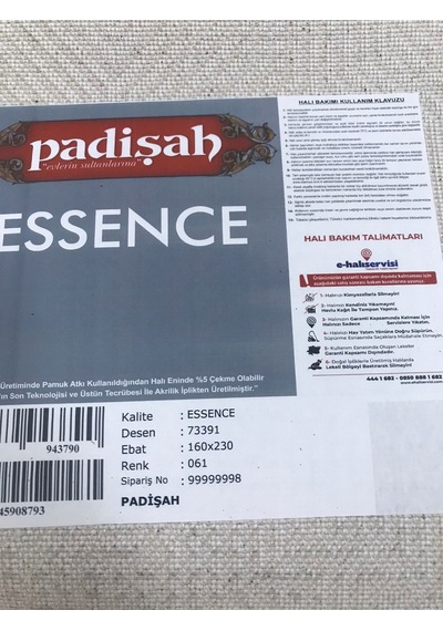 Padişah Halı Essence 73391 061 Serisi Akrilik Salon Oturma Yatak Odası Halısı Bej