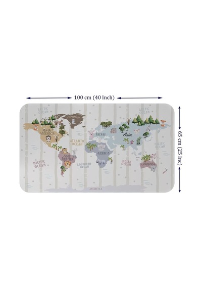 Eğitici Dünya Haritası Dünya Atlası Çocuk Ve Bebek Odası Duvar Sticker -60x105-3825 Renkli