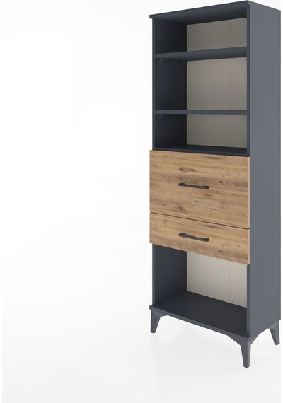 Arges Dolap 3 Raflı 2 Çekmeceli 60x30x163 Antrasit-çam Antrasit