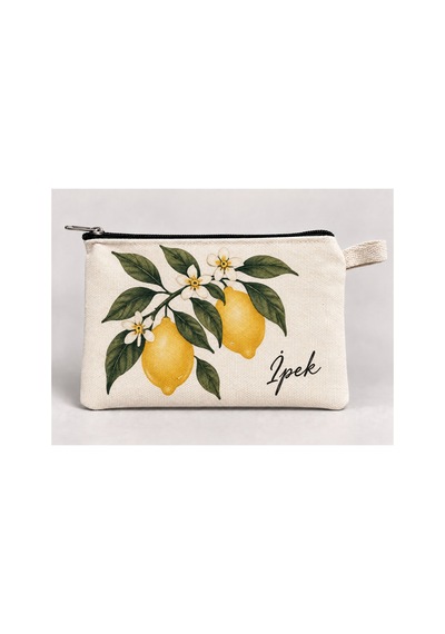 Kişiye Özel Limon Çiçeği Baskılı Fermuarlı Kalemlik 20x10 Cm Kalem Kutusu Çok Renkli