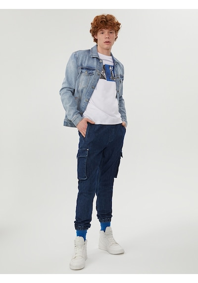 Slim Fit Erkek Ceket Denim