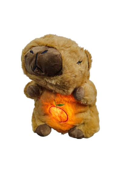 Nefes Alan Capybara 1 Adet Peluş Uyku Arkadaşı Melodili Kapibara 25 Cm. Kahverengi