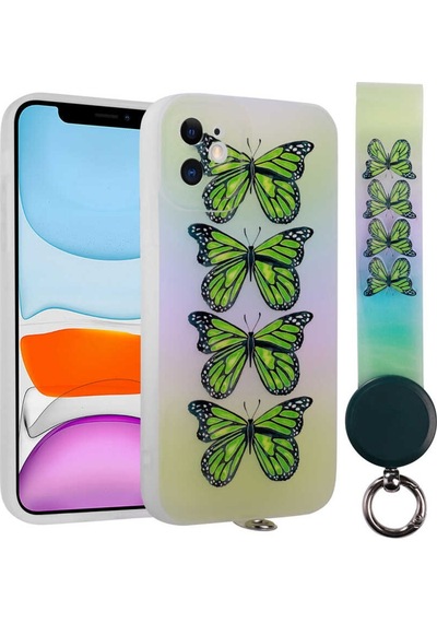 Apple Uyumlu iPhone 11 Kilif Desenli El Askili Ipli Arte Kapak 557045609