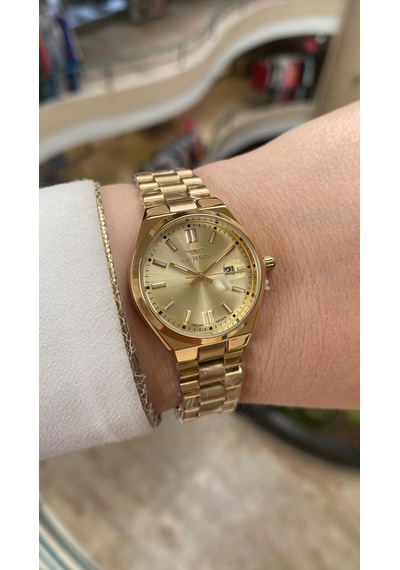 Ferro Quartz Çelik Altın Rengi 30 Mm Kadın Kol Saati