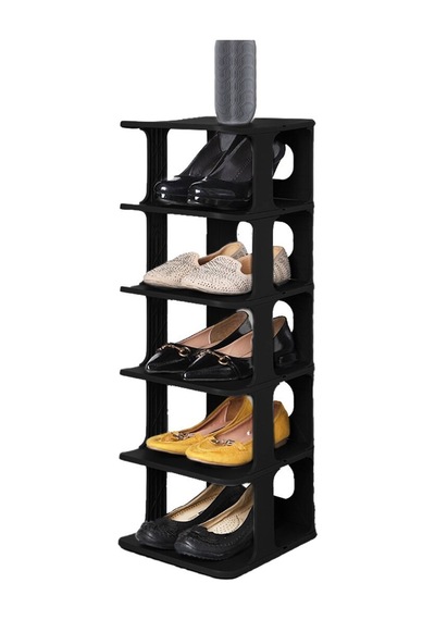 Omaş Luxury Shoe Rack Om-0910-1023-0787 Lüks Plastik Ayakkabılık 5 Katlı Siyah Diğer
