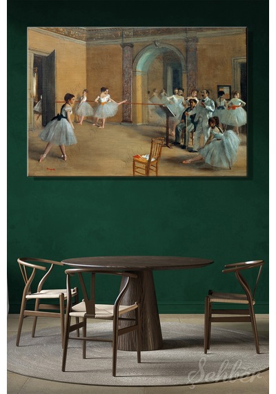 Edgar Degas'ın "peletier Caddesi'ndeki Operanın Dans Foyeri" Adlı Eseri Yatay Kanvas Tablo 4330 Çok Renkli
