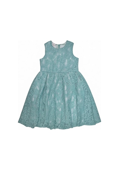 Fesshera Kids Kız Çocuk Dantel Elbise Bolero Ceket Takım 9-12 Yaş Turkuaz
