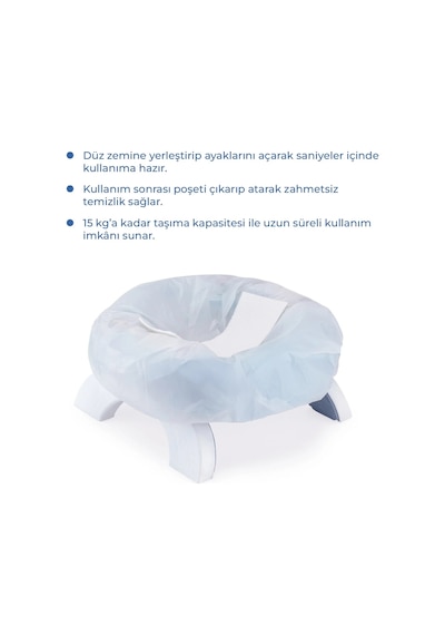 Babyjem Portatif Katlanabilir Seyahat Lazımlığı - Mavi + 5 Hediye Poşet
