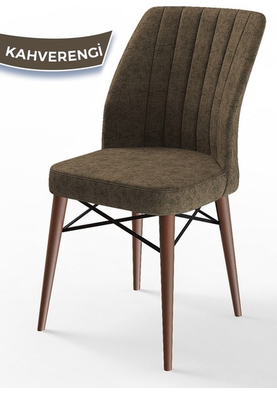 Canisa Arp Serisi 70x110 Sabit Mutfak Masası Takımı Barok Desen Masa 4 Kahverengi Sandalye Masa Barok Ahşap Desen Sandalye Kahverengi