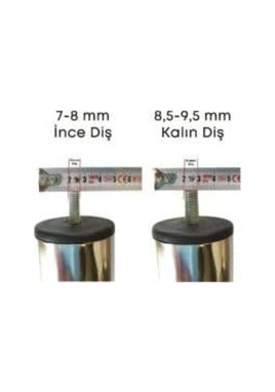 Mobilya Ayağı, Krom Kaplama Metal Baza Ayağı, Koltuk Ve Kanepe İçin Civatalı 8 Adet 15 Cm 3/8 Kalın Diş Diğer
