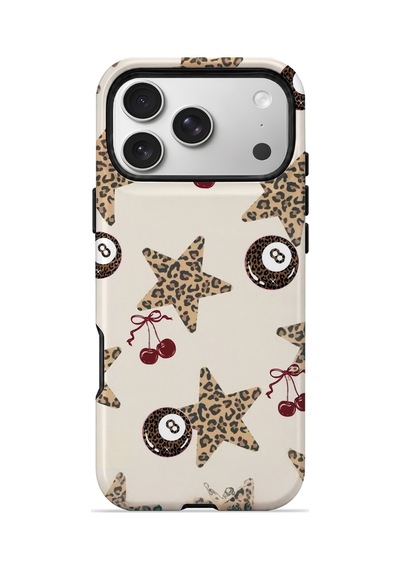 Velvoria Valestra Kirazlı Leopar Yıldız Apple iPhone Uyumlu 17 Pro Darbe Korumalı Kılıf Valestra Select - Kirazlı Leopar Yıldız