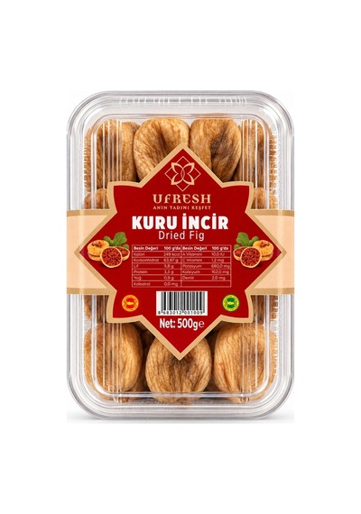 Ufresh Kuru İncir Şeffaf Kapaklı Kap 500 G
