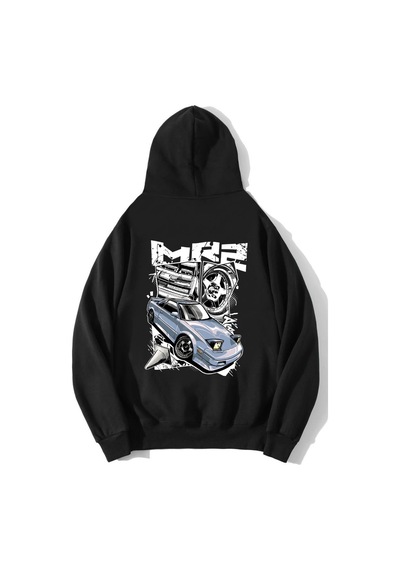 Brz Collection Unisex Oversize Mr2 Hoodie Siyah