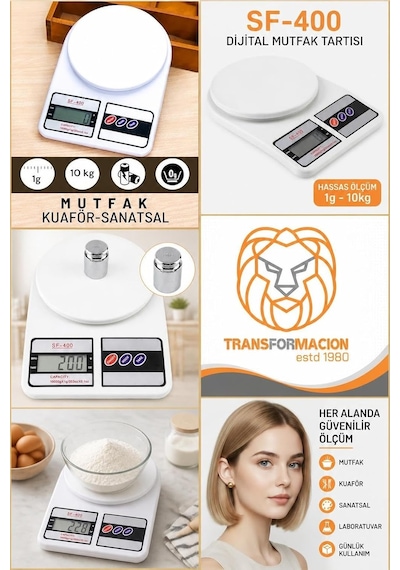 Dijital Hassas Mutfak Terazisi 10 Kg Elektronik Tartı Mutfak Kuför 720704 Çok Renkli