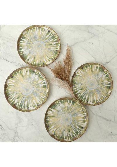 Green Ripple Nordıc Pasta Tabağı 22 Cm 4 Adet / 22896 Çok Renkli