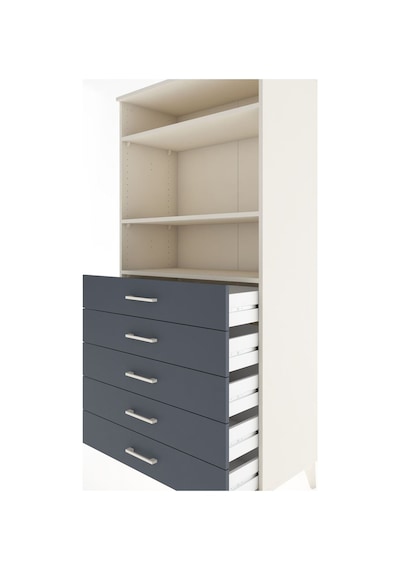 Hyperion Dolap 3 Raflı 5 Çekmeceli 88x44x182 Aytaşı-antrasit Aytaşı