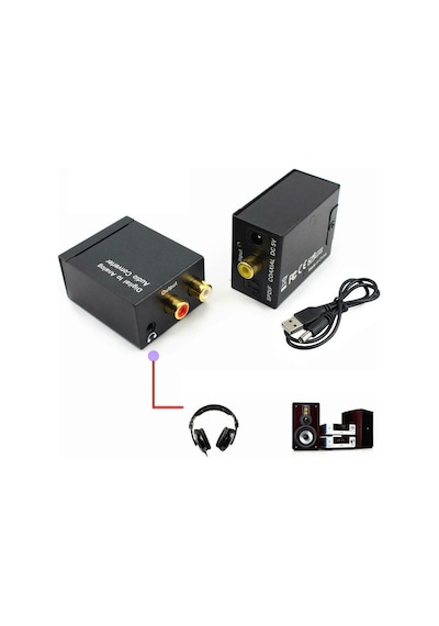 Dijital To Analog Optik 3.5Mm Kulaklık Ses Çıkış Tos Rca Digital