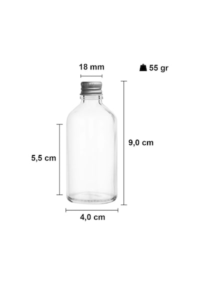 50 Ml Gümüş Metal Kapaklı Hediyelik Shot Şişesi 50 Cc Kolonya