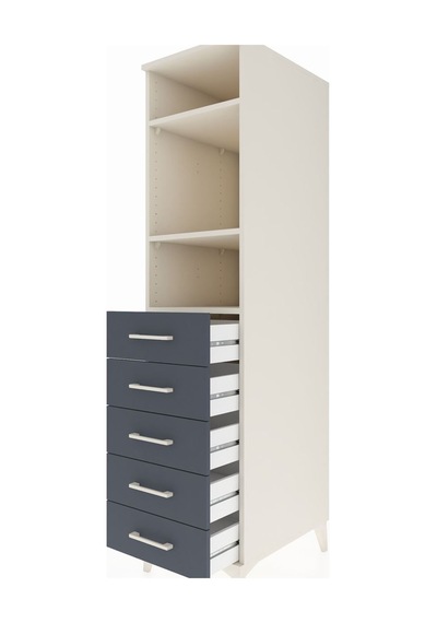 Kronos Dolap 3 Raflı 5 Çekmeceli 44x59x182 Aytaşı-antrasit Aytaşı
