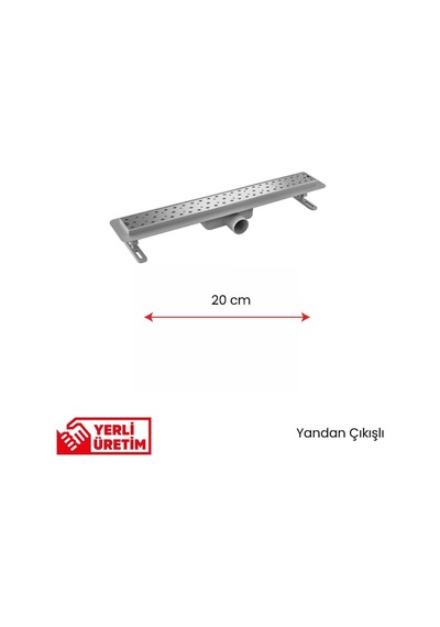 Lineer Süzgeç - Yan Çıkışlı- Seramik Uyumlu 20 Cm