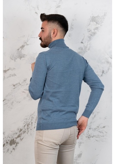 Boğazlı Slimfit Erkek Triko Kazak