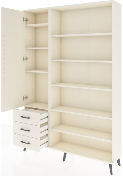 Arges Dolap 9 Raflı 3 Çekmeceli 3 Kapaklı 132x30x195 Aytaşı-a... Aytaşı