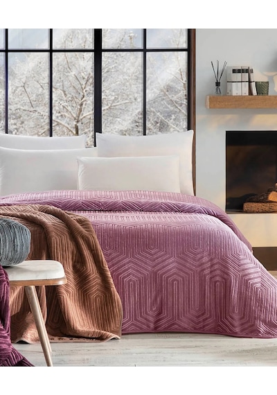 Özdilek Prestige Kalın Embos Çift Kişilik Battaniye 220x240 -lila Lila