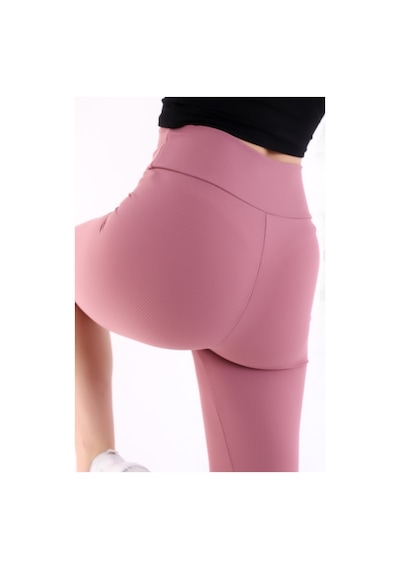 Self Clothing Kadın Gül Kurusu Yüksek Bel Fitilli Dayanıklı Örme Kumaş Toparlay (548212938)