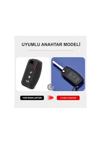 Ford Fiesta Focus Courier Cmax Mondeo Kuga Galaxy Falcon Ecosport Tourneo Silikon Anahtar Kılıfı