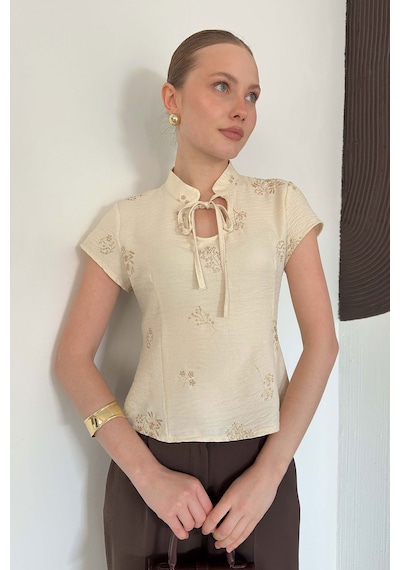 Verymoda Nakışlı Bluz D3058 Taş