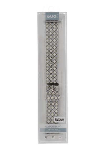 Tedar Apple Watch Uyumlu 38mm Karo Motif Kordon - Lila Najmaddin