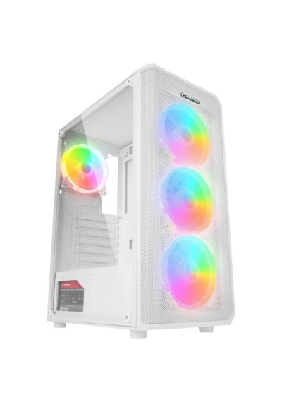 Rampage Helıos Mesh 650w 80+ Bronze Tempered Glass Rgb Beyaz Atx Gaming Kasa