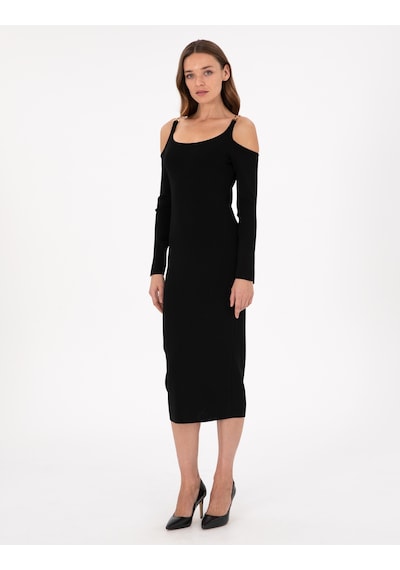 Pierre Cardin Kadın Siyah Elbise Triko 50290603-vr046 Siyah