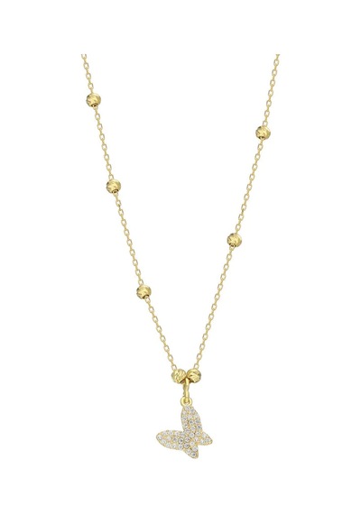 Kelebek Zincir Kolye 718936 Gold Gümüş