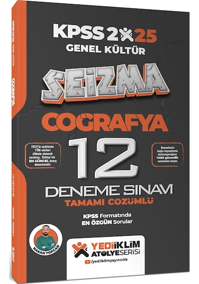 Yediiklim 2025 Kpss Genel Kültür Atölye Serisi Coğrafya Seizma Tamamı Çözümlü 12 Deneme Sınavı