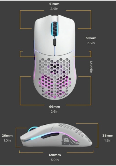 Glorious Glo-ms-ow-mw Model O Kablosuz Gaming Mouse Mat Beyaz