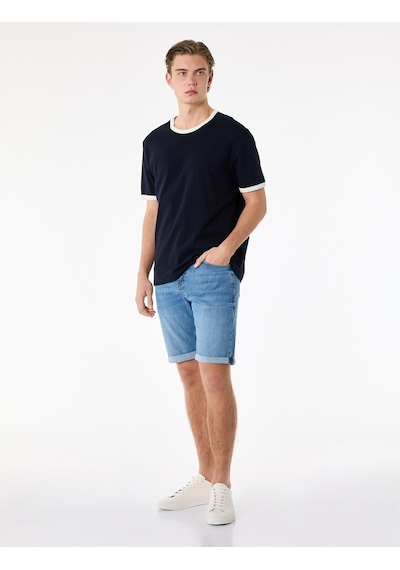 Koton Normal Bel Pamuklu Bermuda Slim Fit Jean Şort Orta İndigo 6sam40285nd Koton Normal Bel Pamuklu Bermuda Slim Fit Jean Şort Orta İndigo 6sam40285nd
