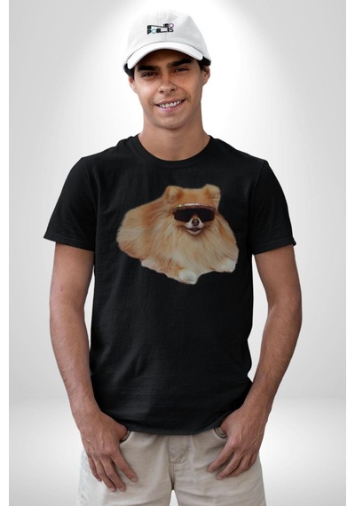 Pomernian Köpek Unisex Unisex Siyah Organik Baskılı T-shirt Penye Yüksek Kalite Siyah Pomernian Köpek Unisex Unisex Siyah Organik Baskılı T-shirt Penye Yüksek Kalite Siyah