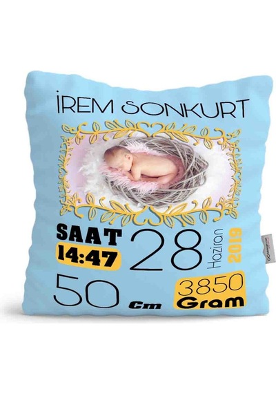 Kişiye Özel Çocuklar Mavi Yastık 55847